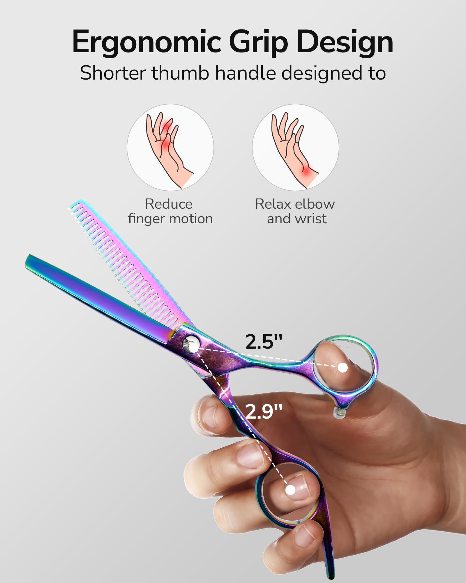 ULG Japanese stainless steel thinning scissors highlight premium material