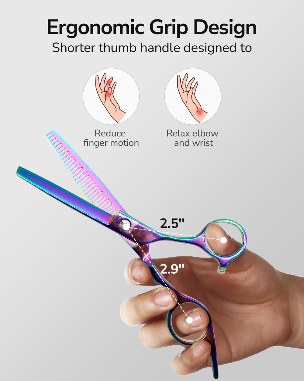 ULG Japanese stainless steel thinning scissors highlight premium material
