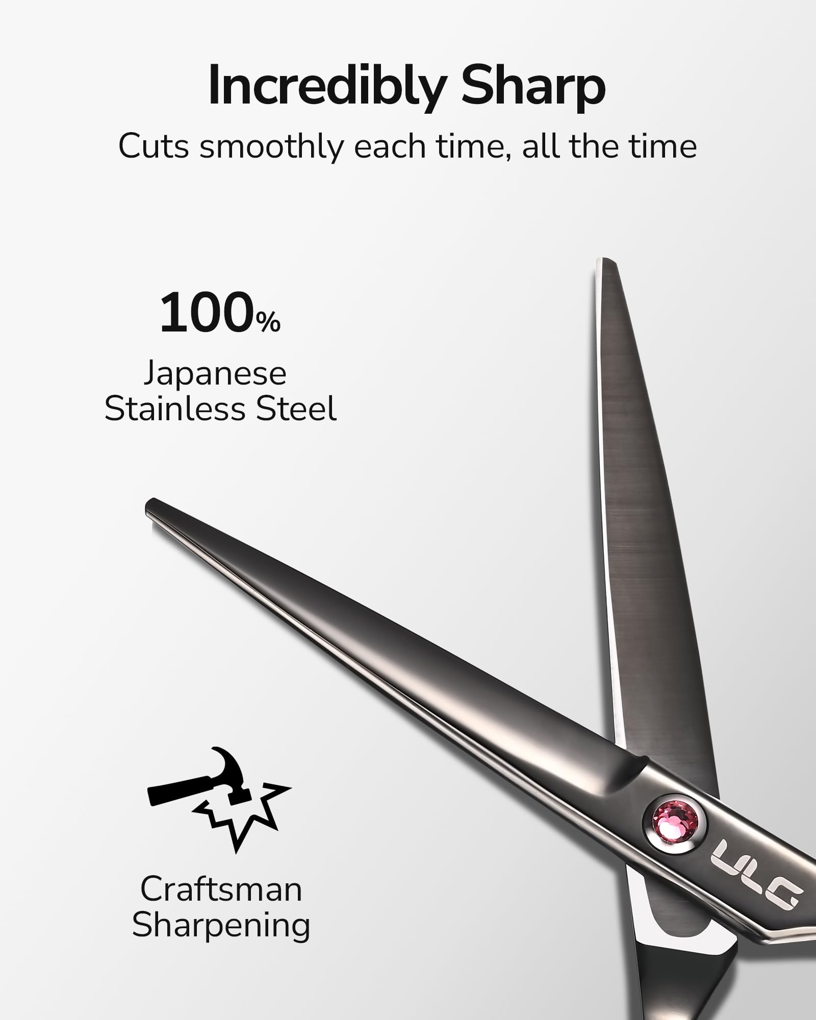 ULG offset ergonomic grip reduces thumb and wrist strain.