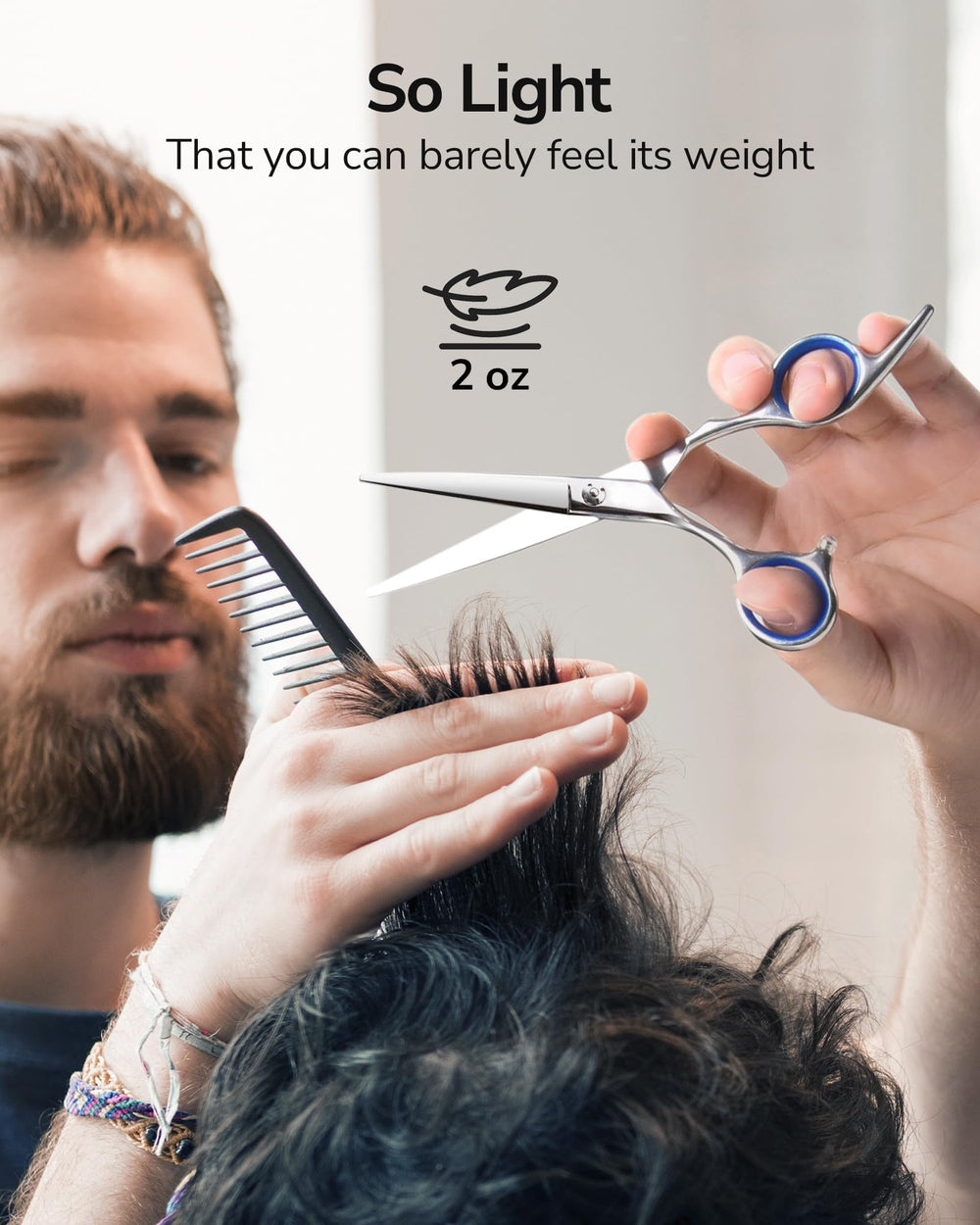 ULG offset ergonomic grip reduces strain during longer styling sessions