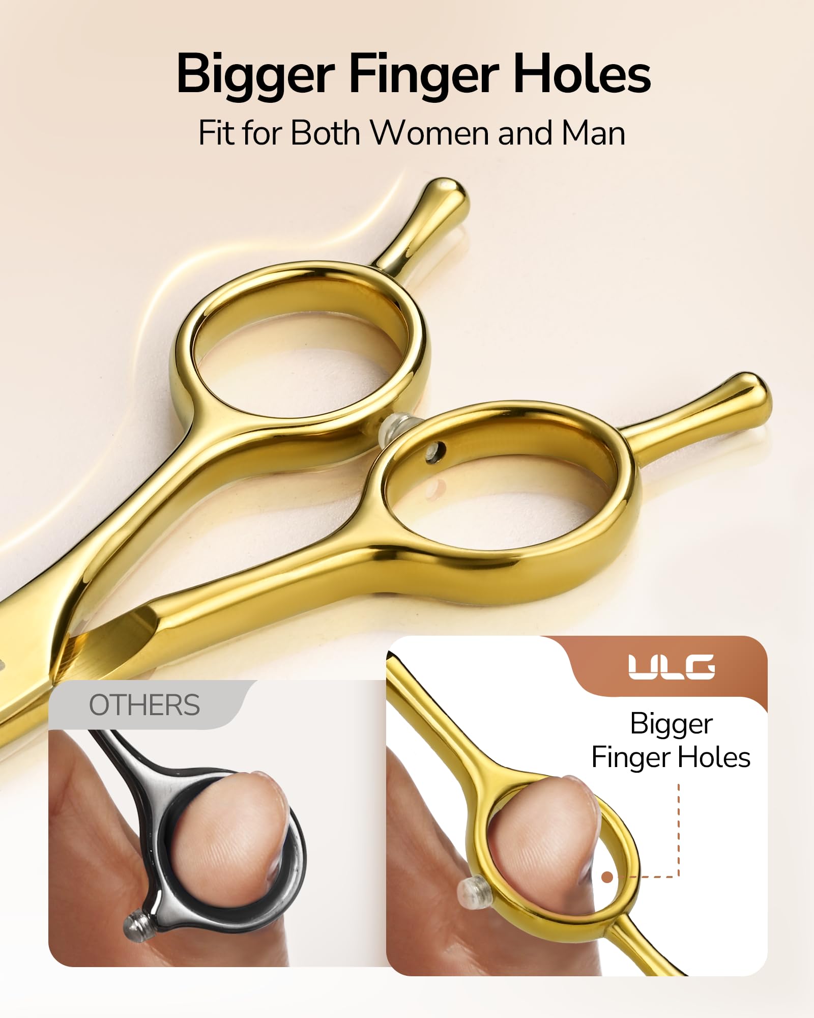 ULG ergonomic symmetrical design supports both left and right hand use for versatile cutting.