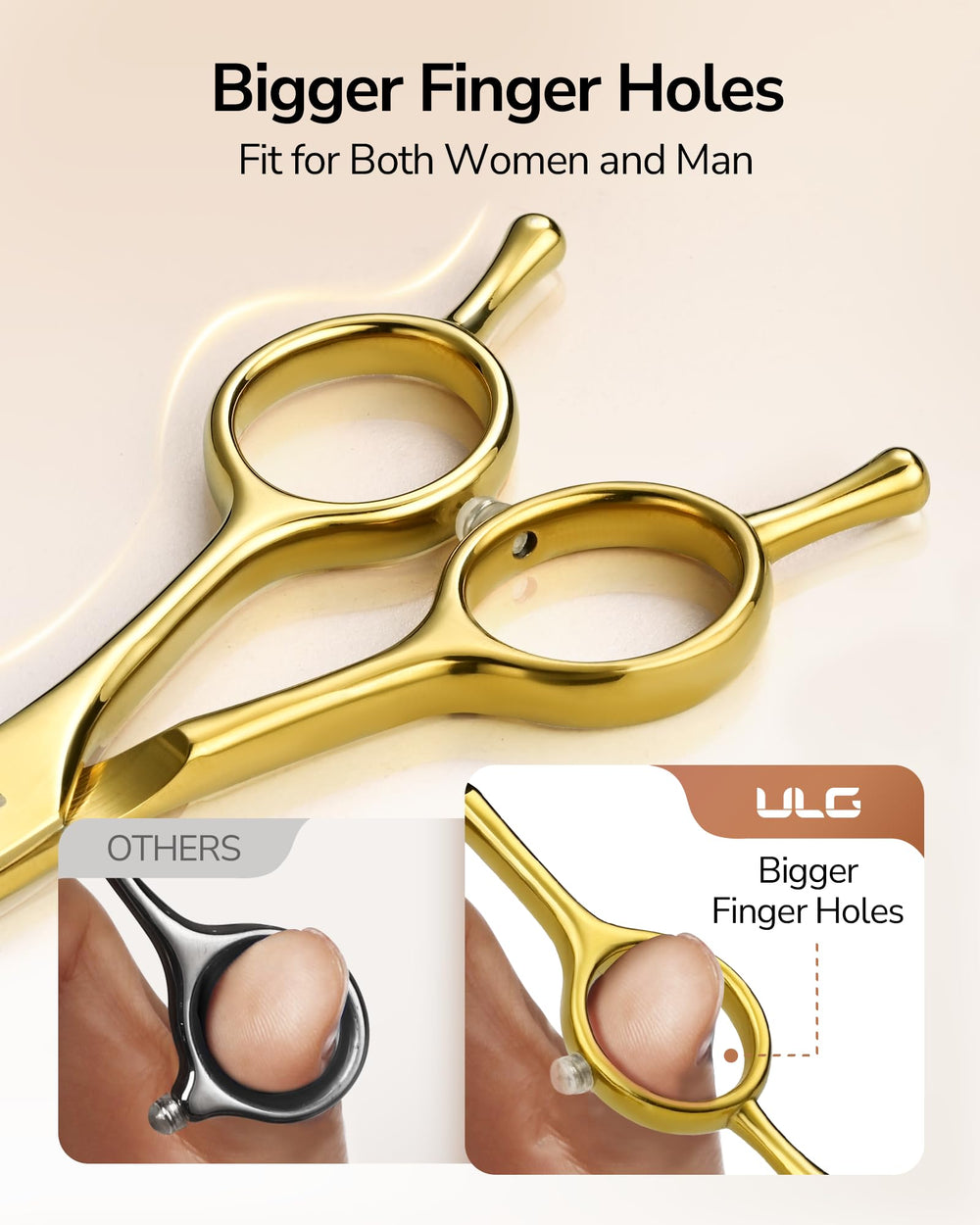 ULG ergonomic symmetrical design supports both left and right hand use for versatile cutting.