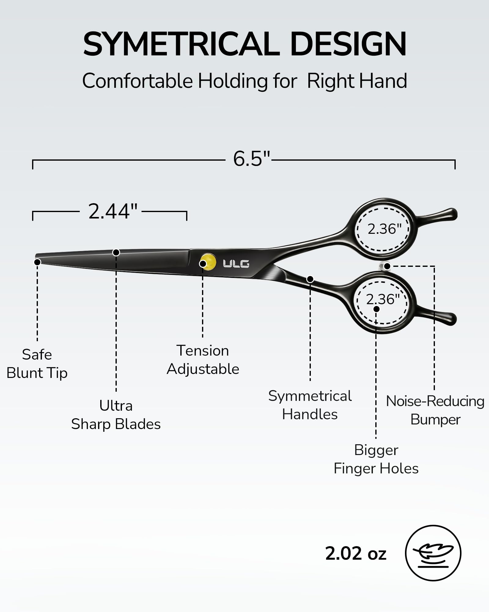 ULG lightweight 2.06 oz design shown for effortless all-day cutting.