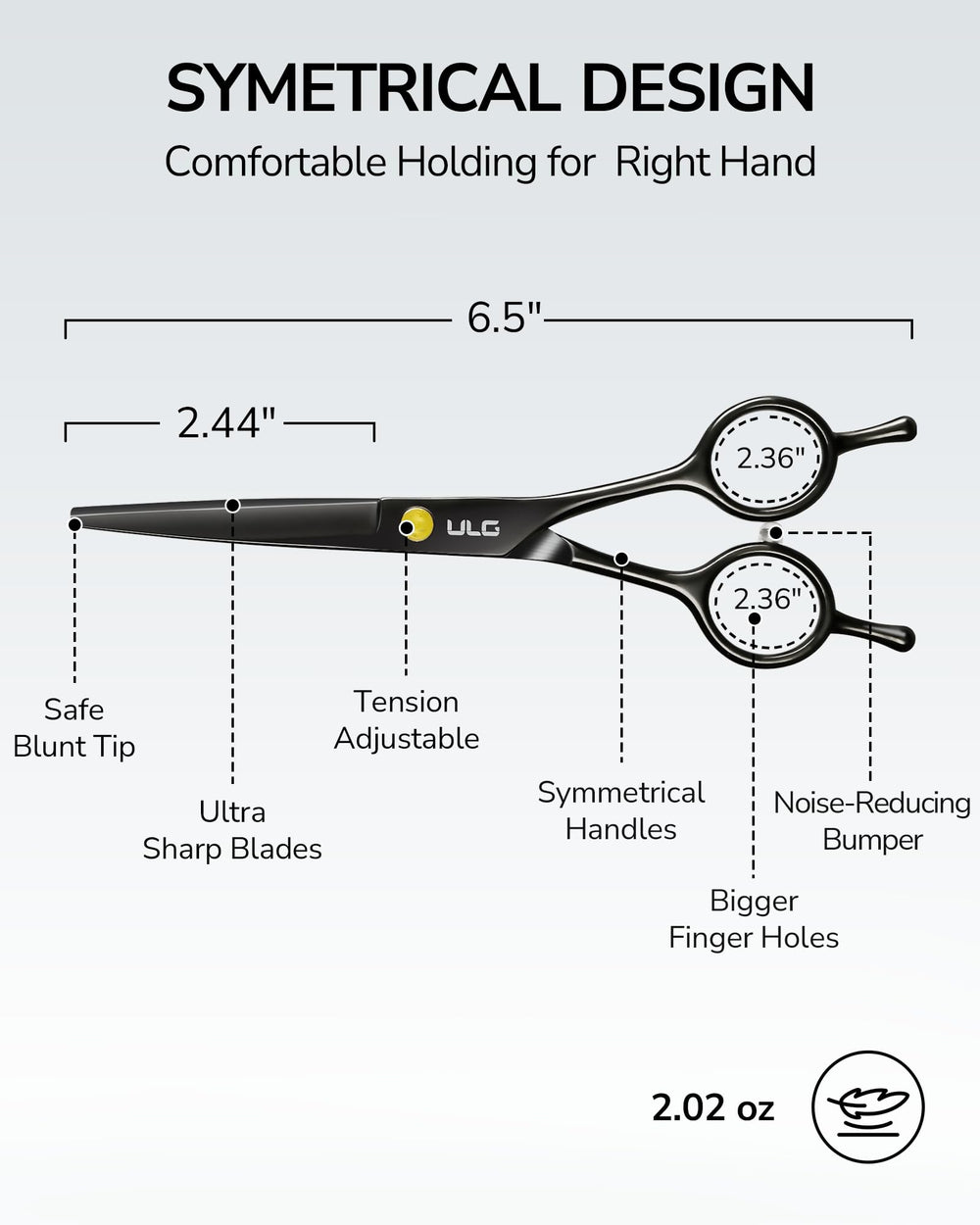 ULG lightweight 2.06 oz design shown for effortless all-day cutting.
