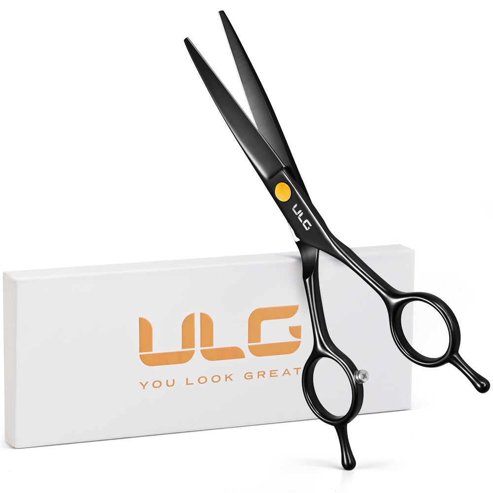 ULG gift-ready packaging showcases a premium barber scissors set.
