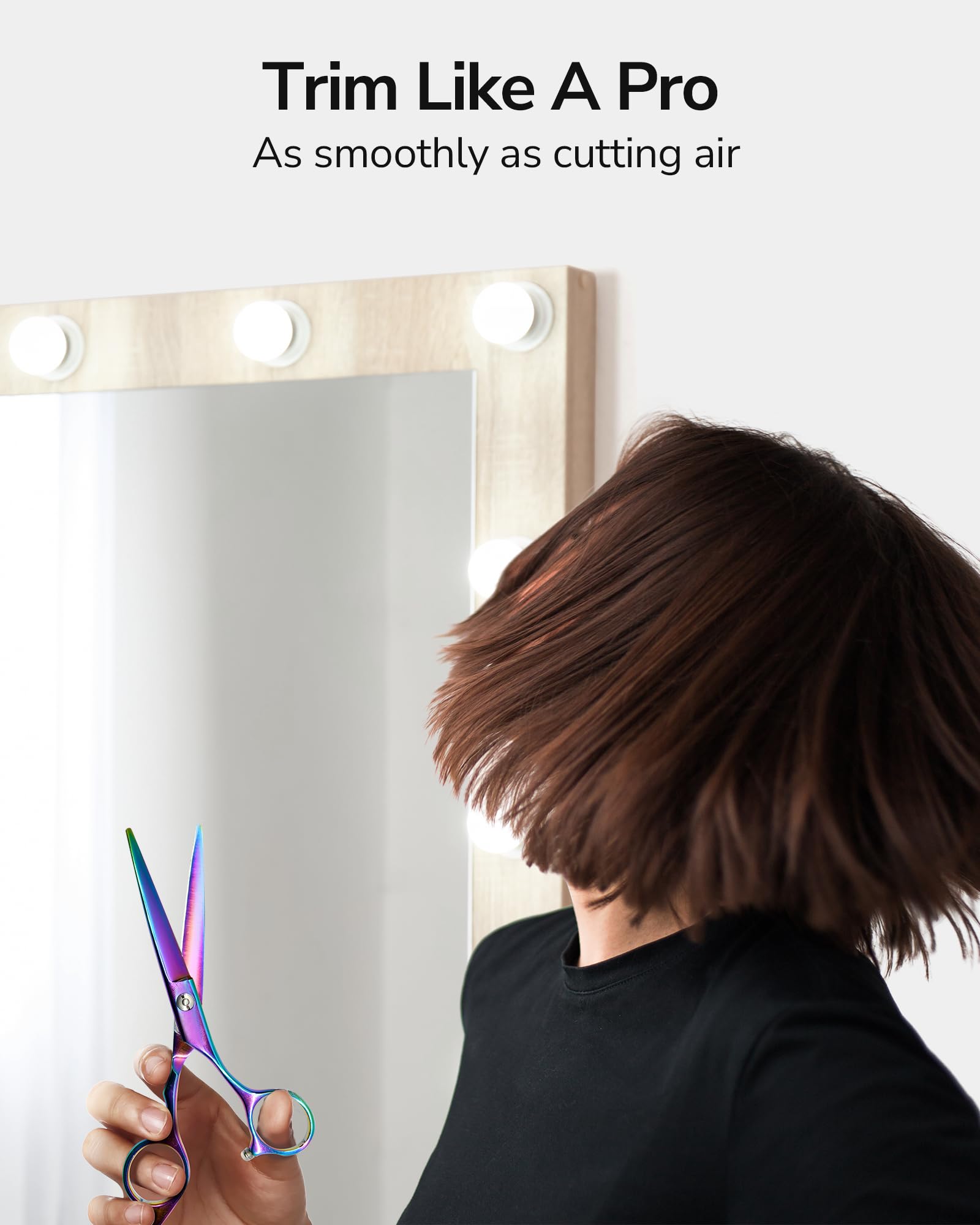 ULG professional salon scissors with pivot sapphire for balanced control.