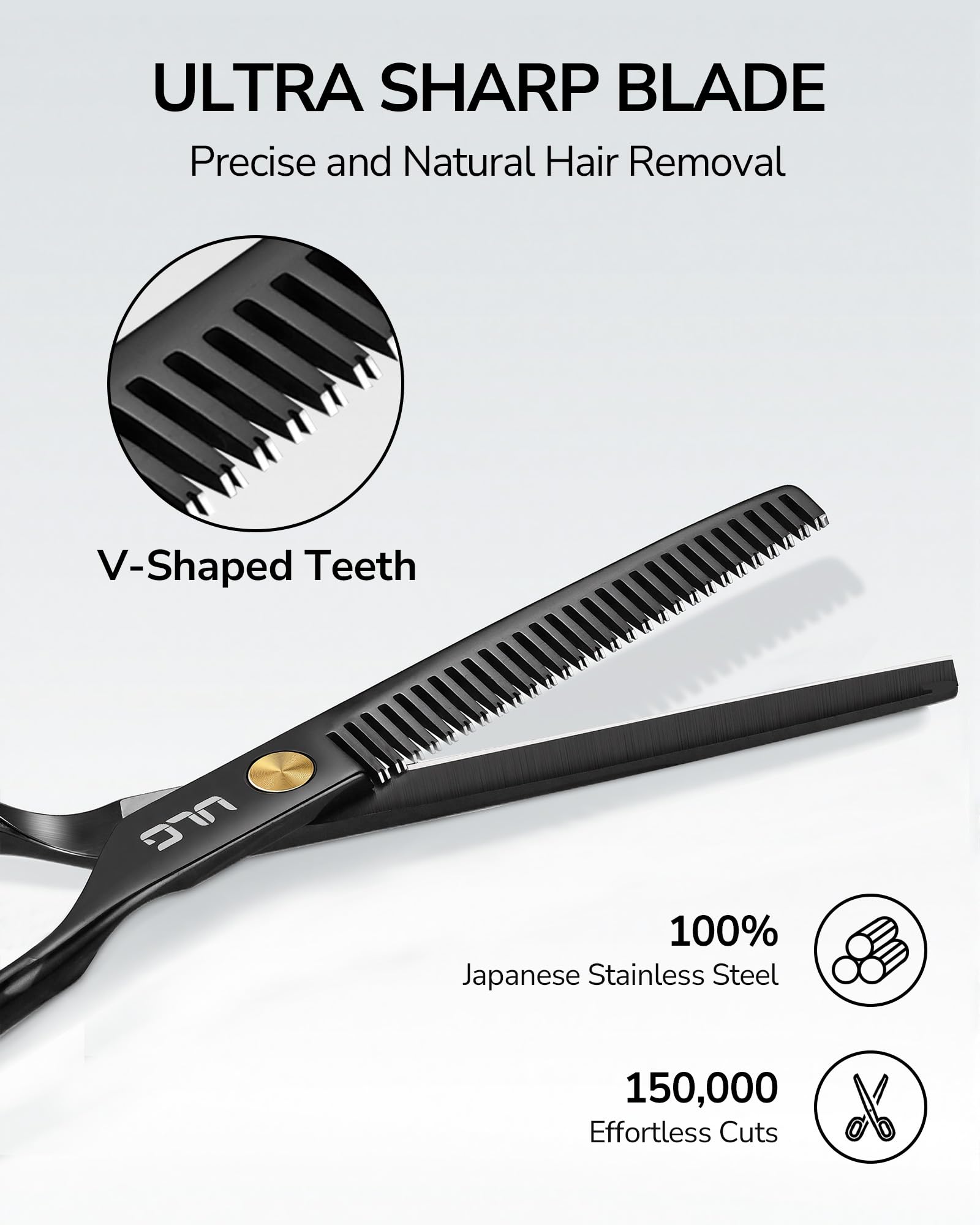 ULG thinning shears lightweight at 2.06oz to reduce wrist fatigue.