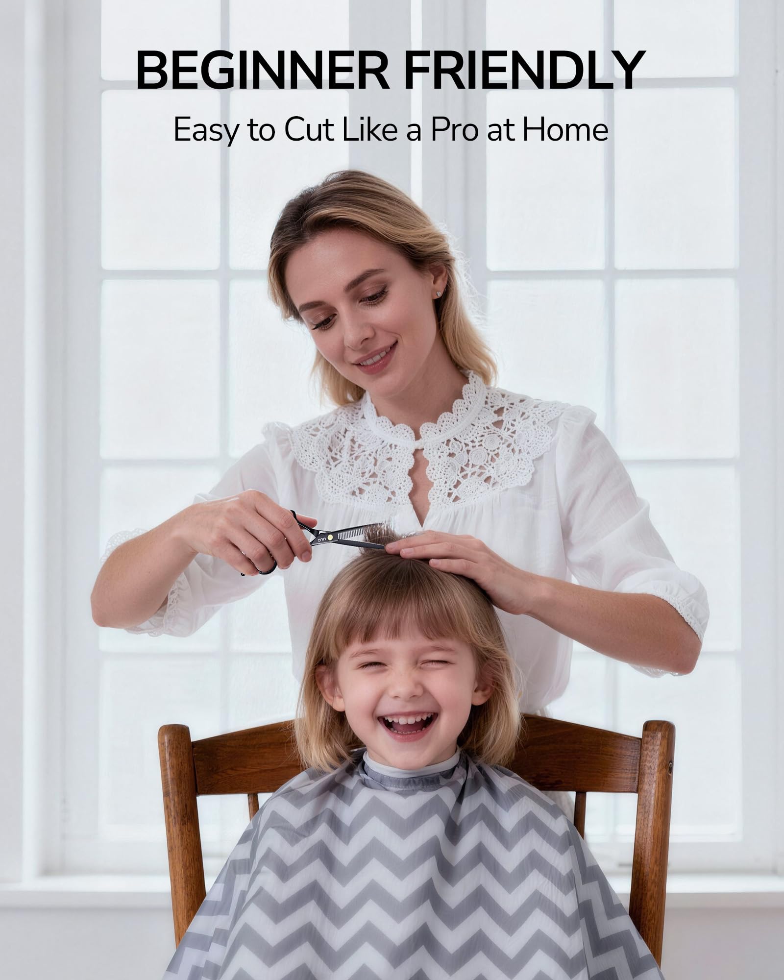 ULG thinning shears versatile for hair, beard, and pet grooming.