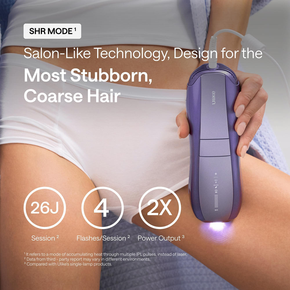 Ulike Air 10 Deluxe complete kit includes razor and glasses for ready-to-use hair removal.