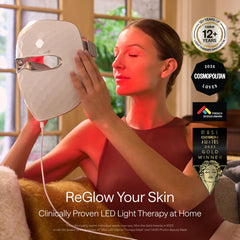 Ulike ReGlow mask side view showing comfortable wear during daily skincare