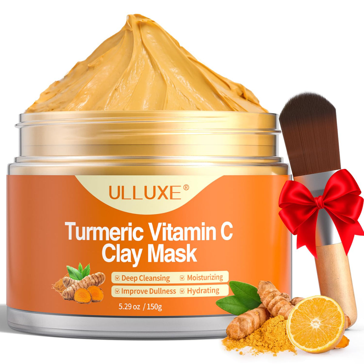 ulluxe arcilla cúrcuma textura cremosa para piel suave y radiante