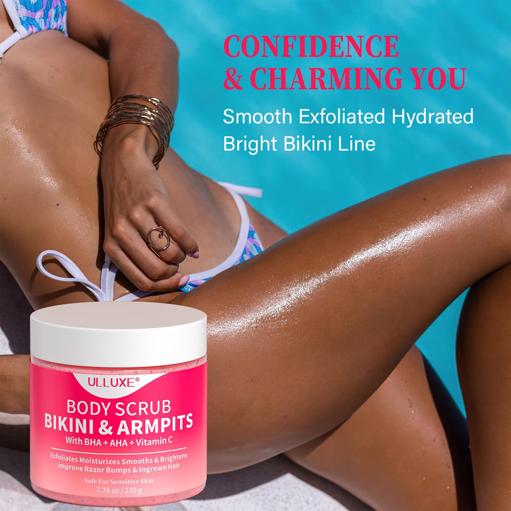 ulluxe exfoliante tono uniforme bikini.