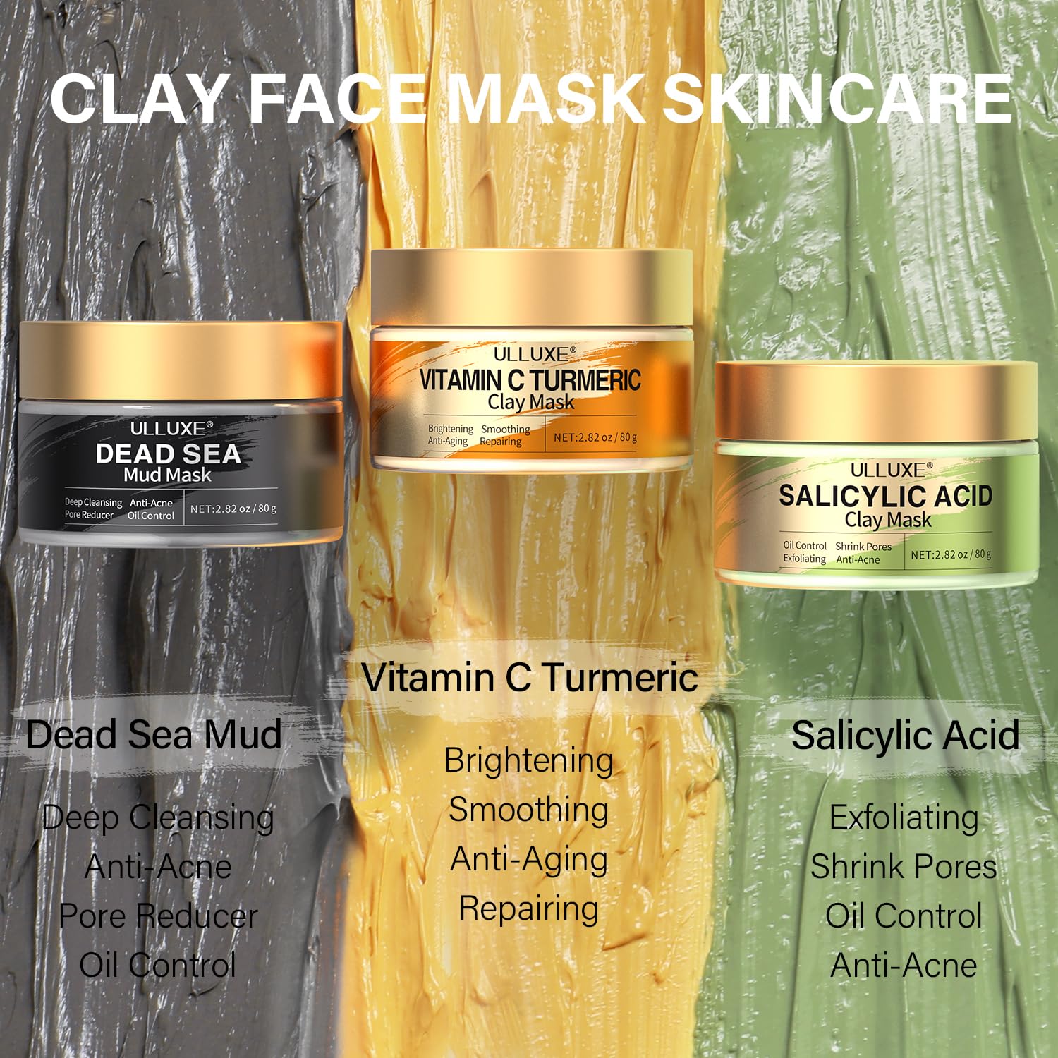 Ulluxe mascarilla arcilla ácido salicílico para brillos y puntos negros.