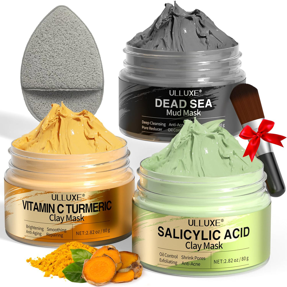 Ulluxe mascarilla arcilla vitamina C cúrcuma para iluminar la piel.