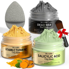 Ulluxe mascarilla arcilla vitamina C cúrcuma para iluminar la piel.