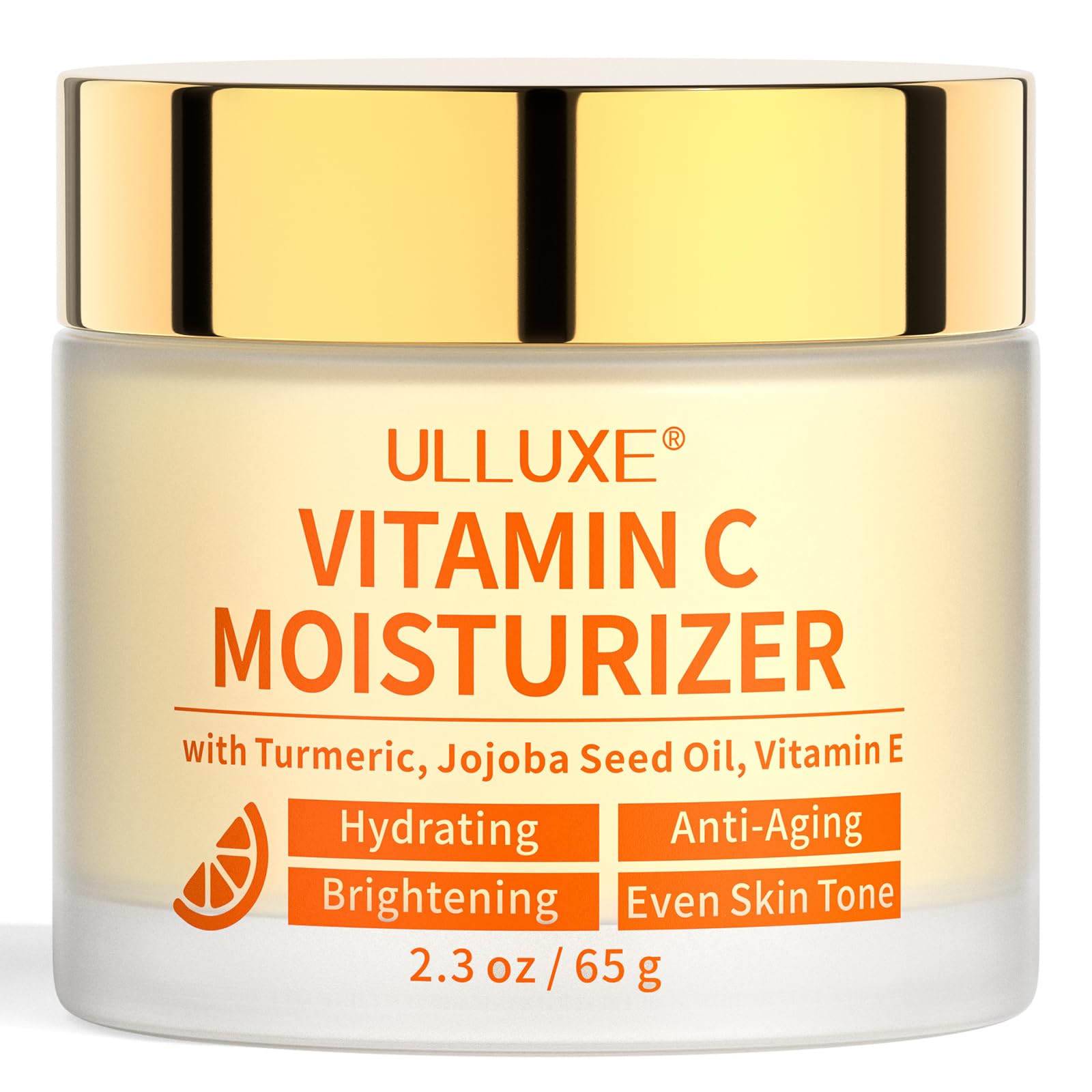 Ulluxe Vitamina C crema para rostro con radiancia y brillo suave.