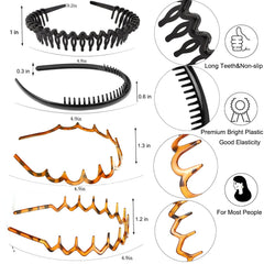 ULTIMUTE diadema plástica con dientes, estampado leopardo, estilo chic para peinados rápidos.