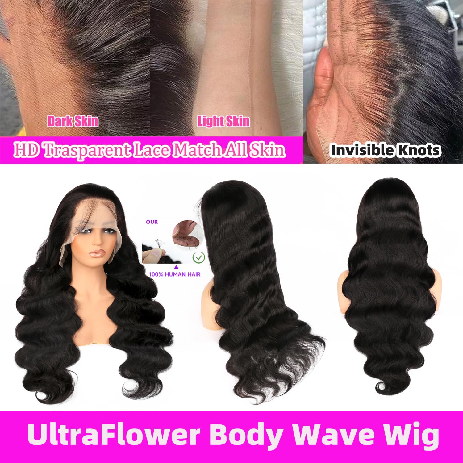 UltraFlower pre-plucked natural hairline for easy styling