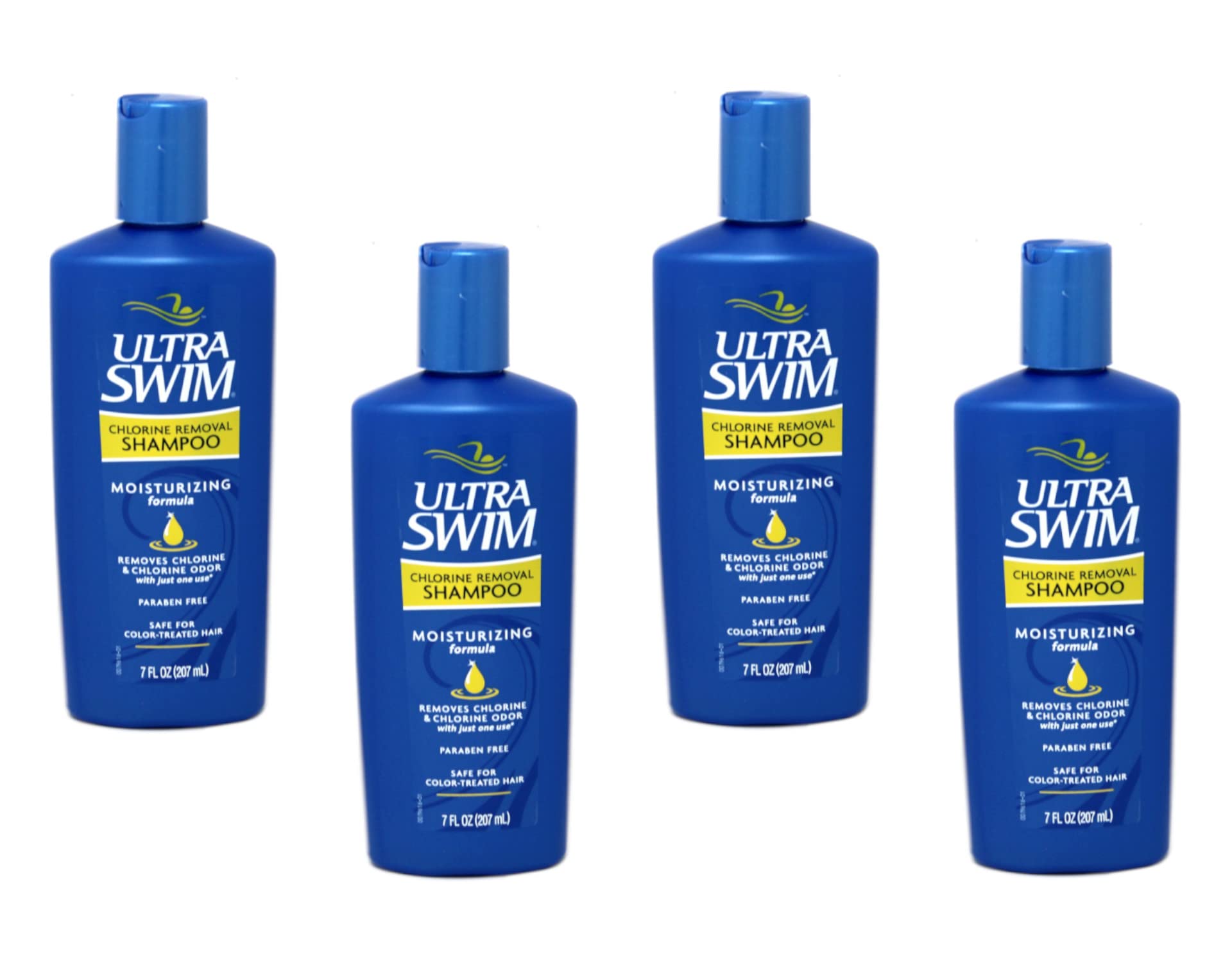 UltraSwim chlorine removal shampoo bottle protects hair from pool chlorine