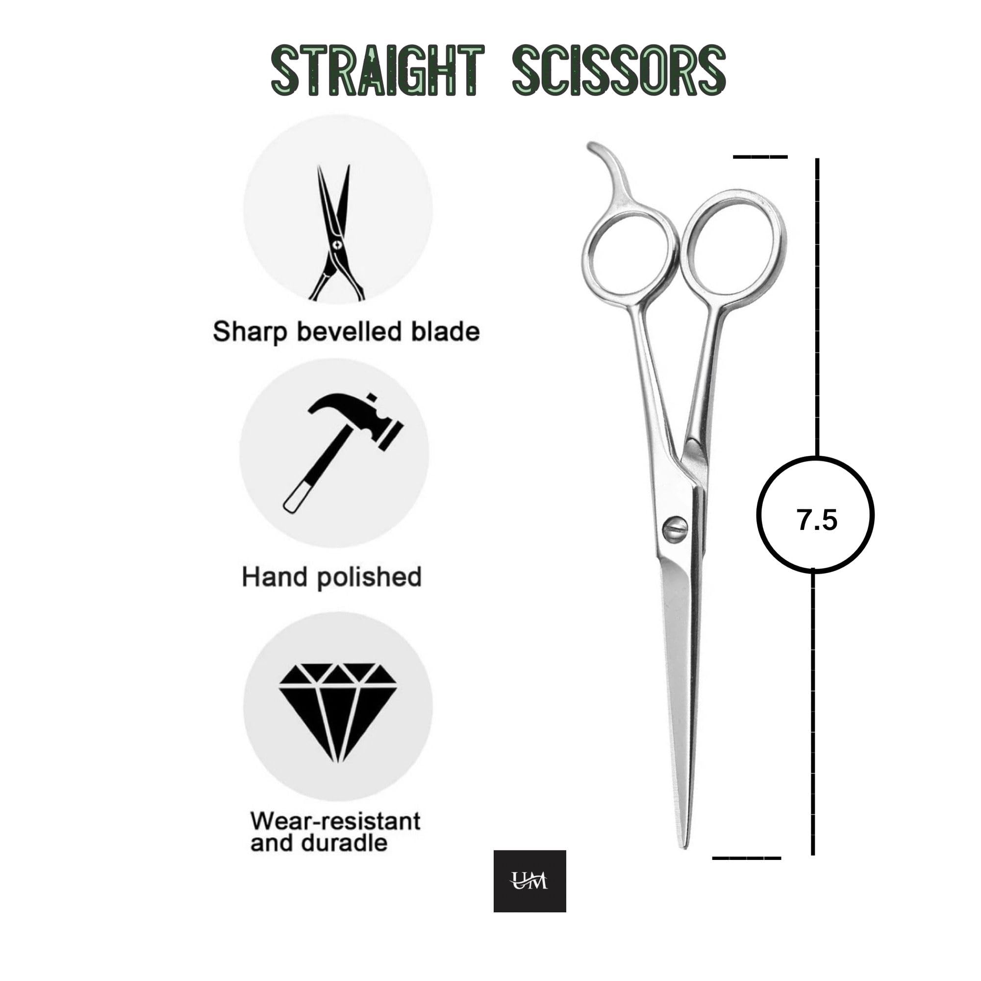 UM Supplies Scissors 7.5 designed for multipurpose hair and grooming cuts.