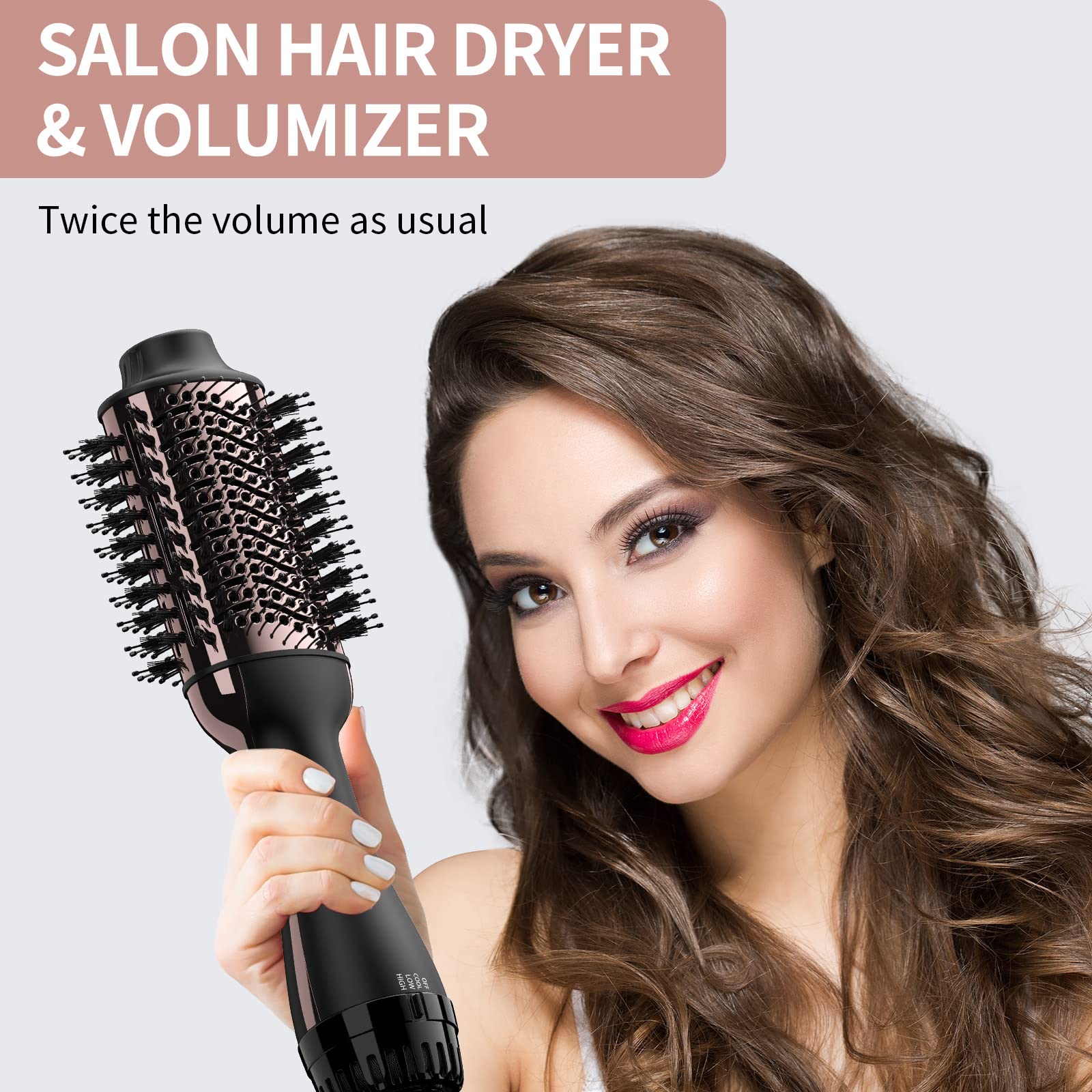 Umeely three heat settings plus cool option for versatile styling.