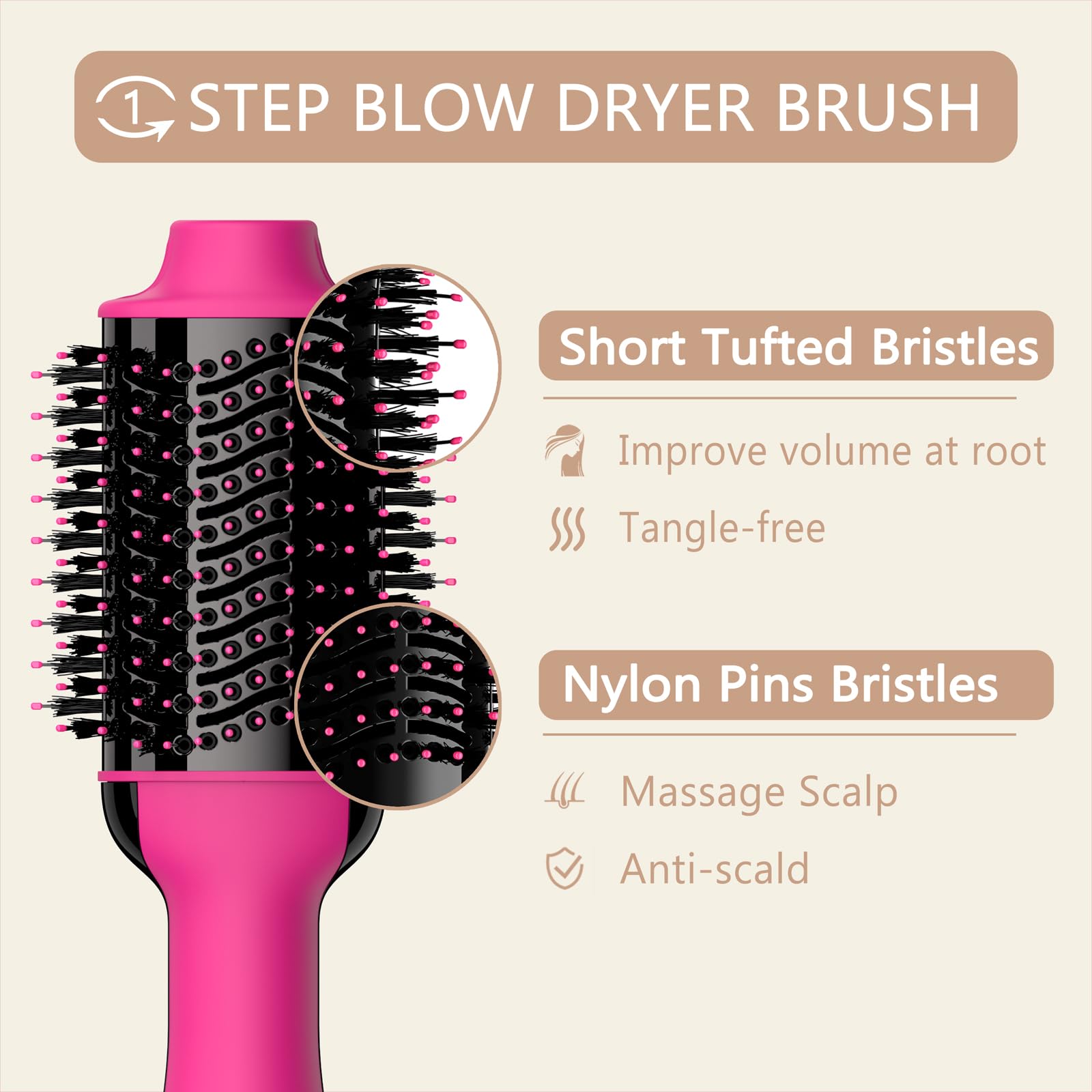 Umeely Hair Dryer Brush one-step styling dries and shapes quickly.