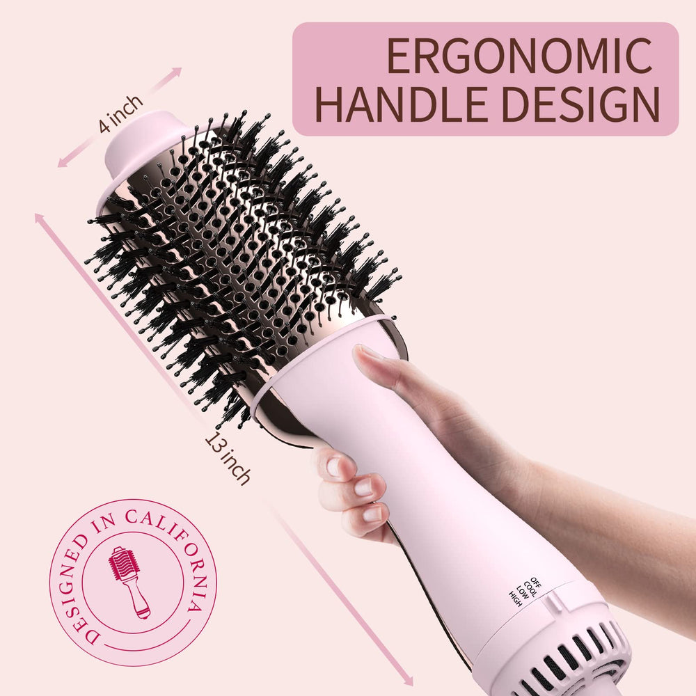 Umeely hair dryer brush titanium barrel for shiny, sleek results.