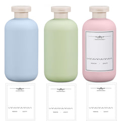 UMETASS 3-pack travel shampoo bottles with flip caps, compact and leak-free.
