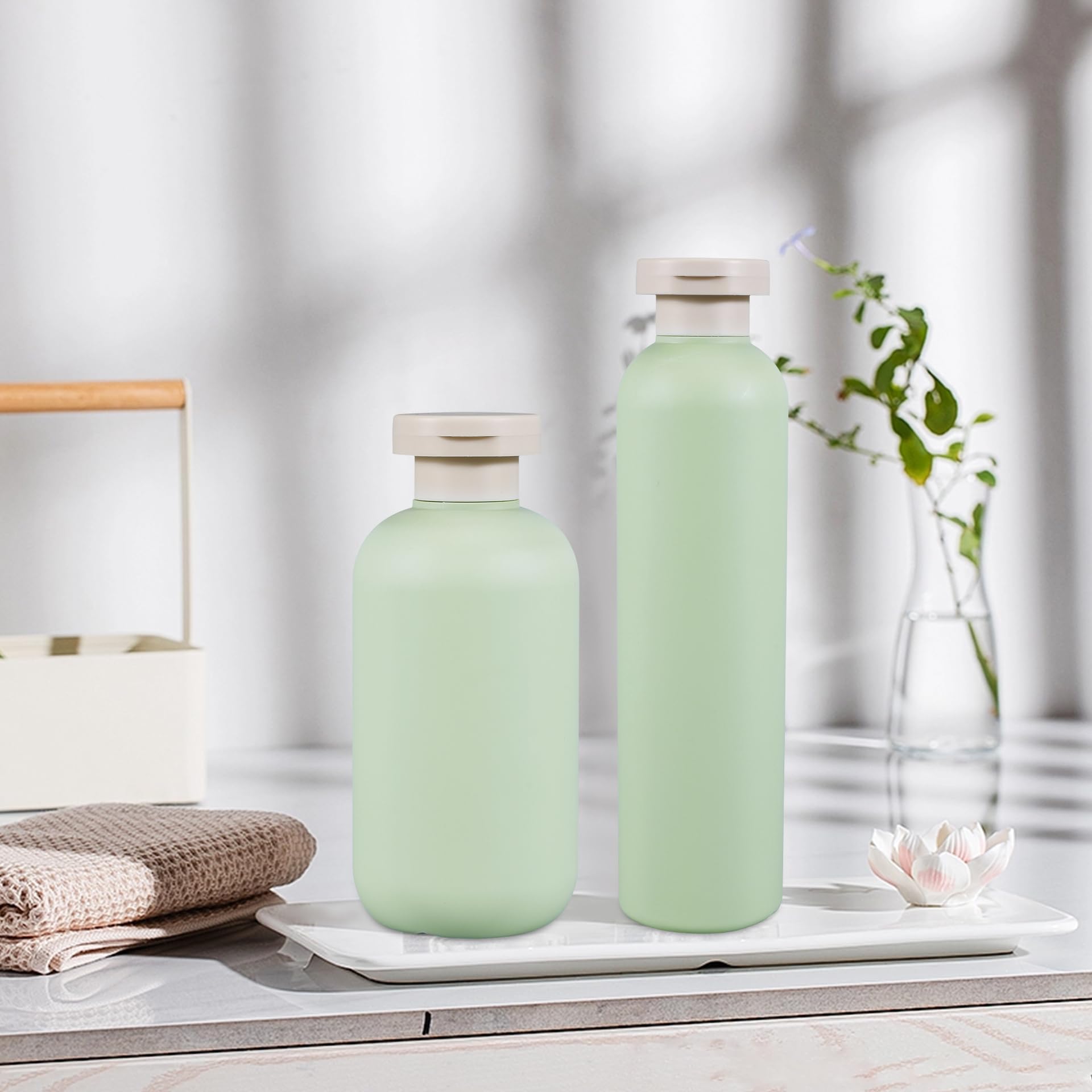 UMETASS refillable bottles shown in a compact bag ready for daily bathroom use