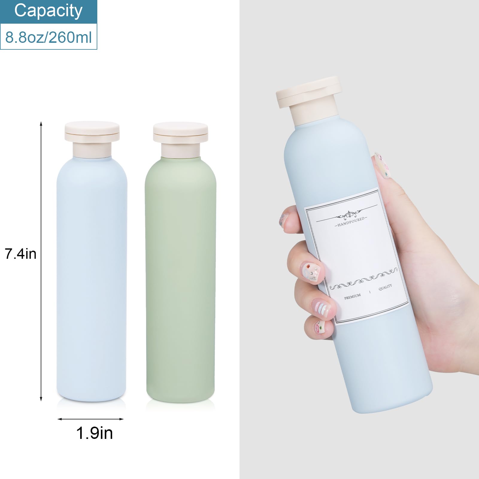 UMETASS refillable squeeze bottles with leakproof caps for secure toiletries