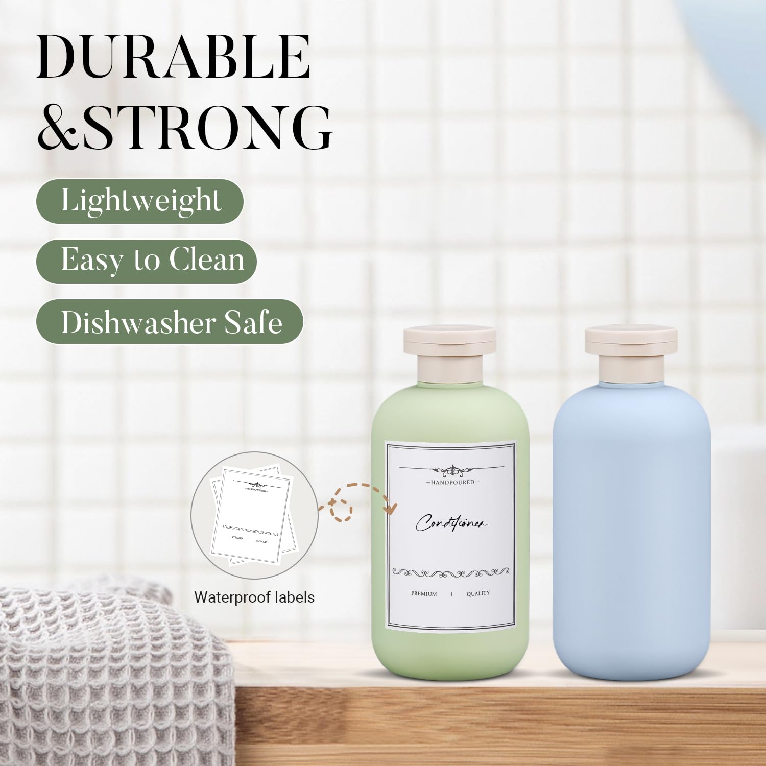 UMETASS travel shampoo bottle with flip cap, ideal for carry-on use.