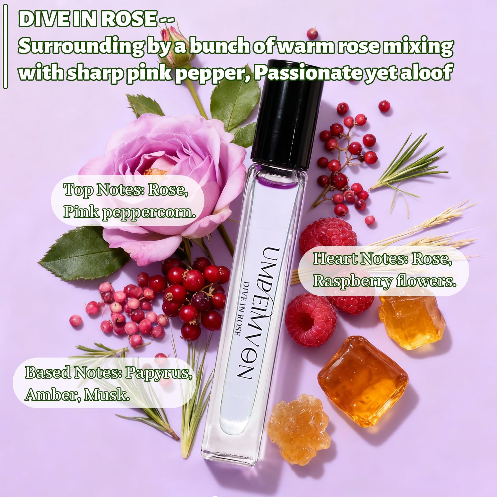Umpeimvon Marshmallow Blush Pink Peppercorn notes provide a vibrant, wearable scent