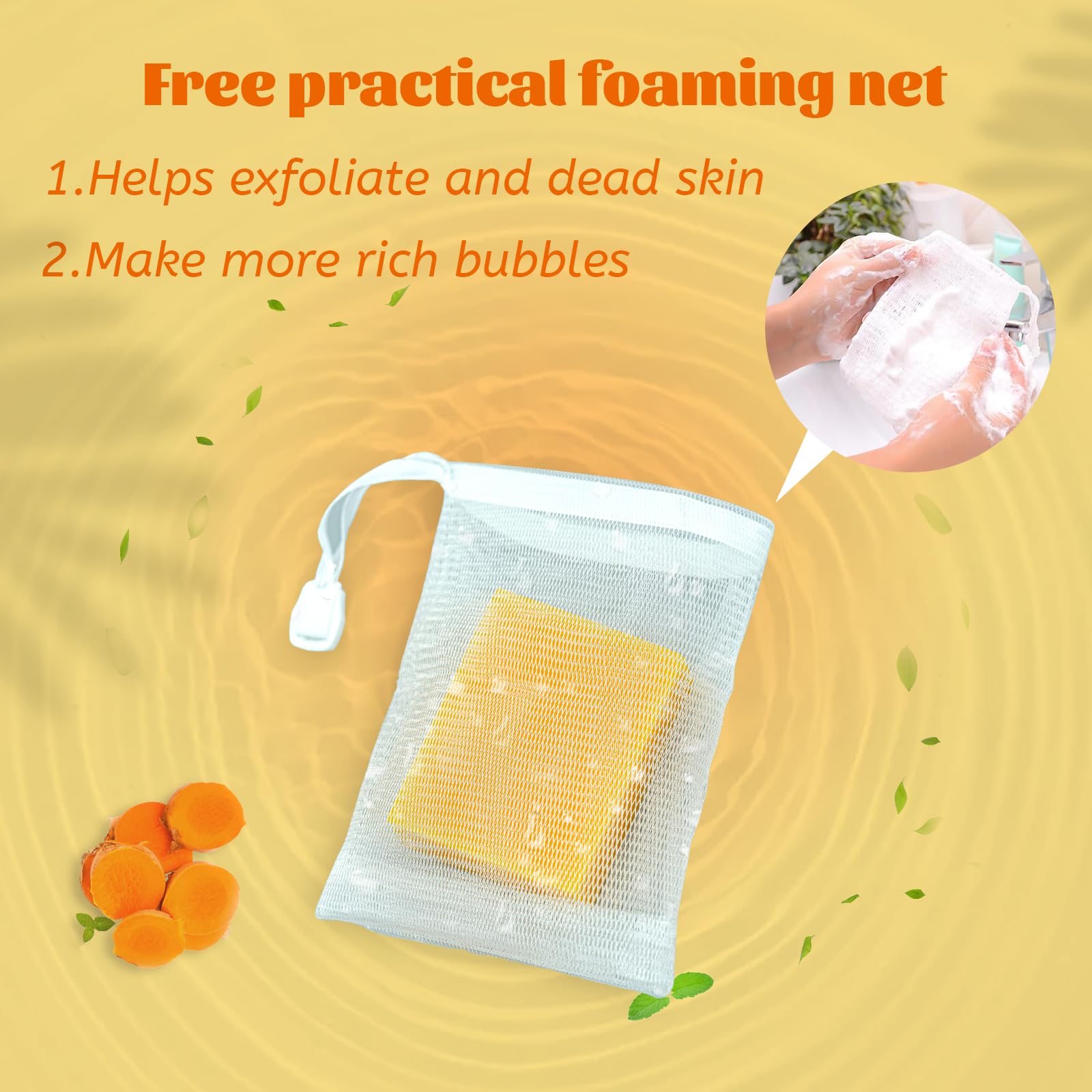 Umpeimvon turmeric soap 3-pack for economical daily cleansing.
