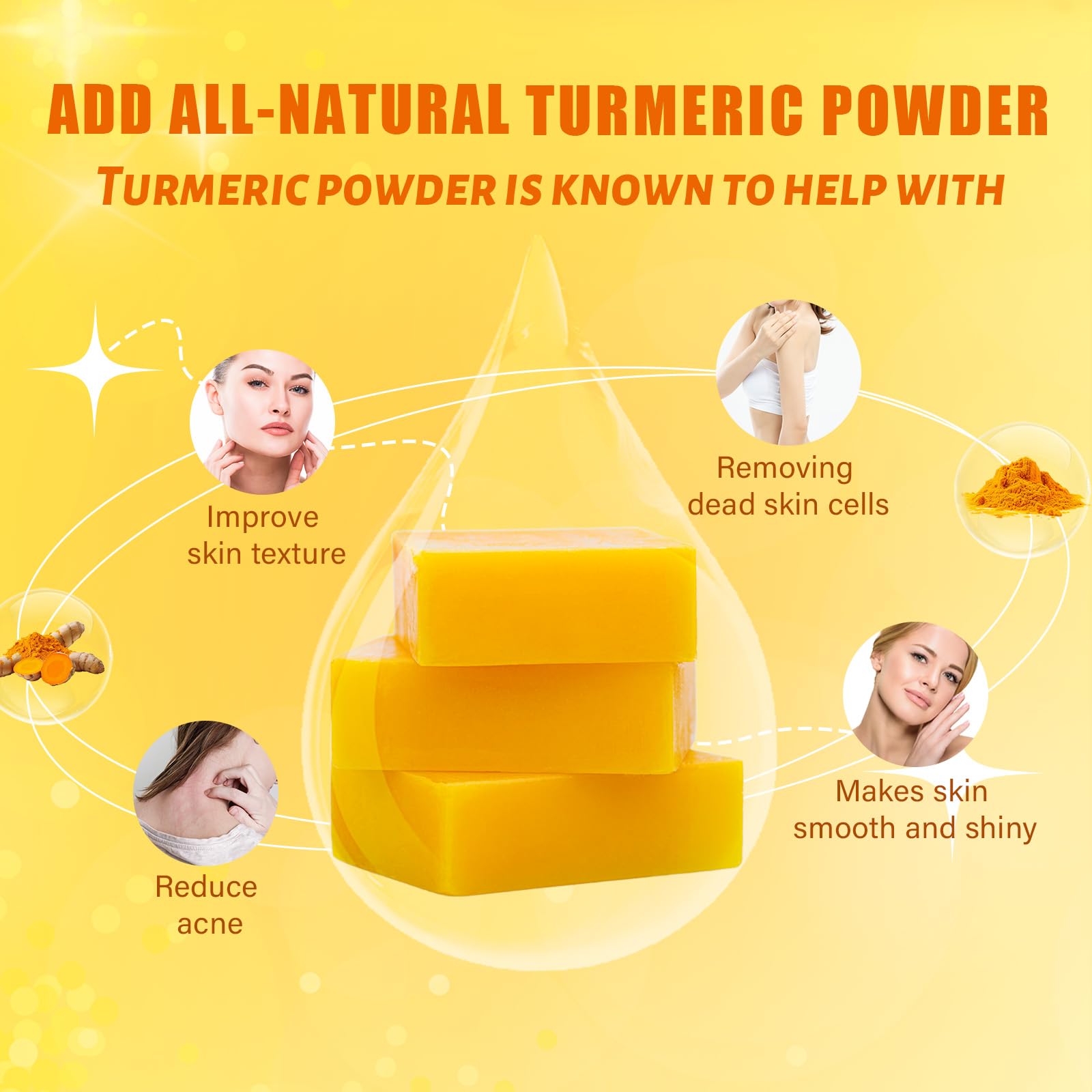 Umpeimvon turmeric soap bar for the body delivering balanced moisture and cleansing.