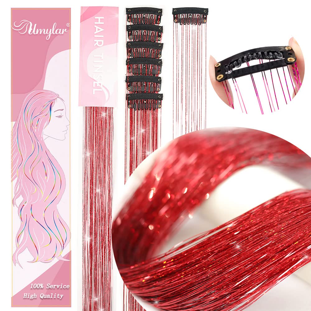 Umylar glitter tinsel 20-inch extensions for easy lengthening and drama