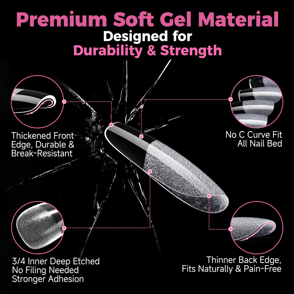 UNA GELLA 12 sizes enable precise fit across nail beds.
