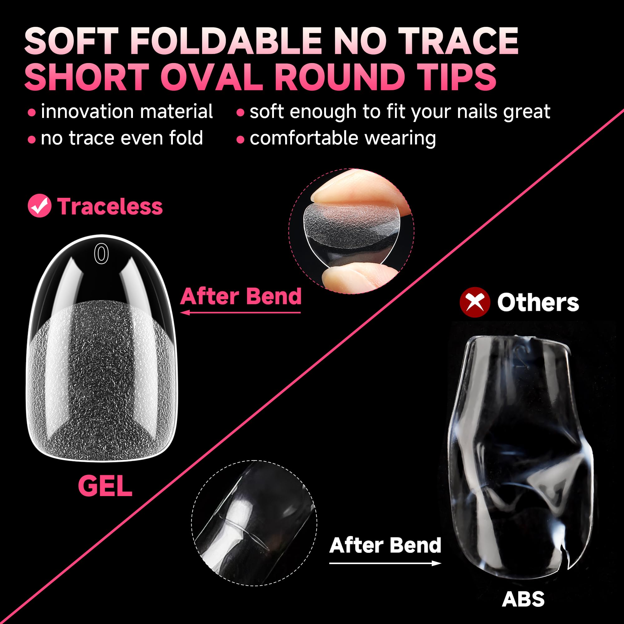 UNA GELLA twelve sizes offer quick fit for every nail.