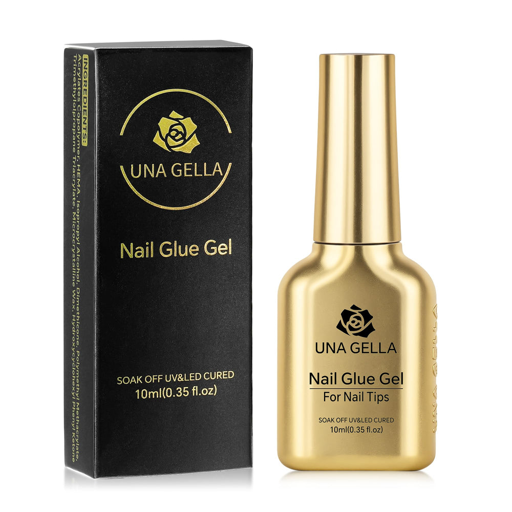 UNA GELLA 6-in-1 nail glue bottle for precise, lasting hold