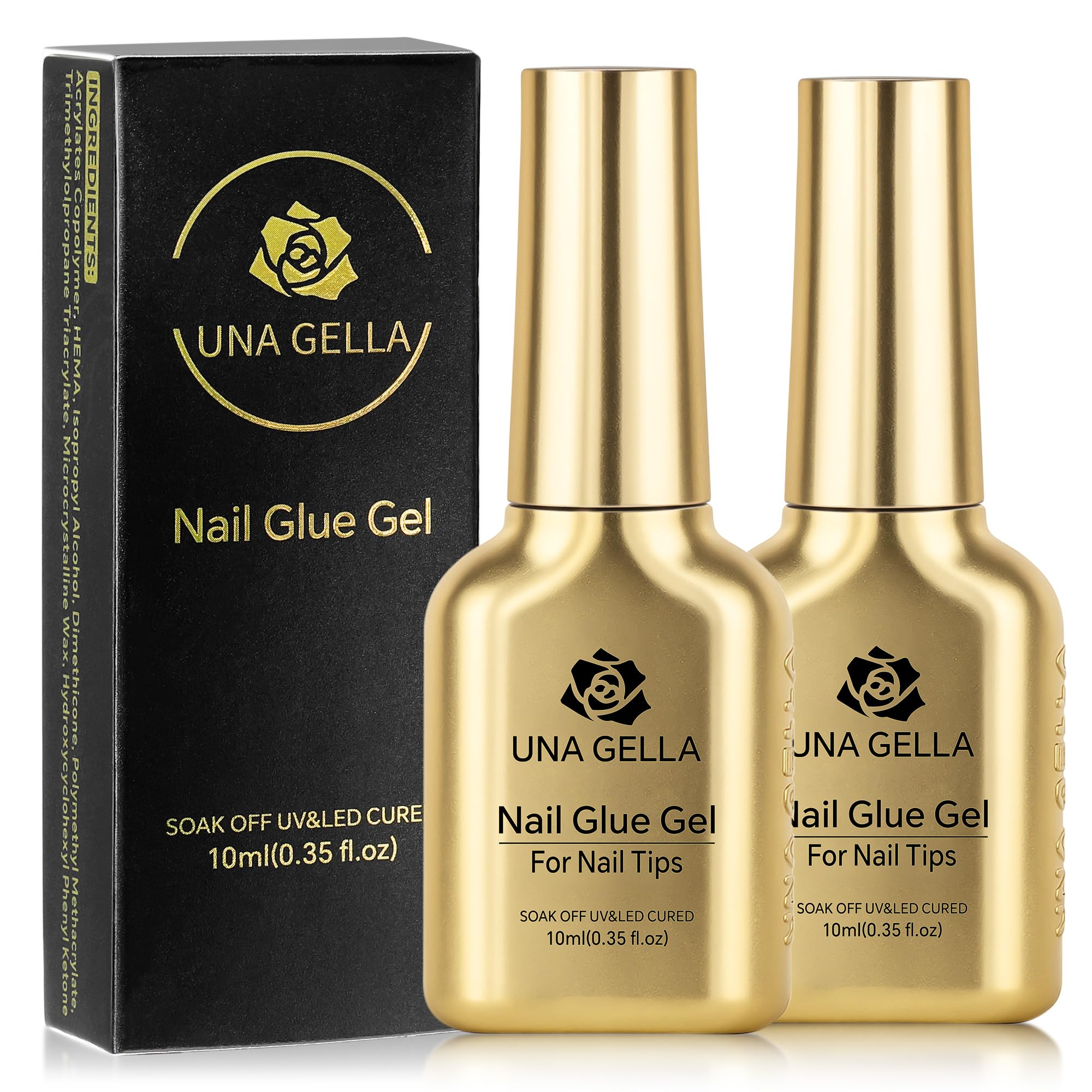 UNA GELLA 6-in-1 nail glue bottle ready for precise application and strong adhesion.