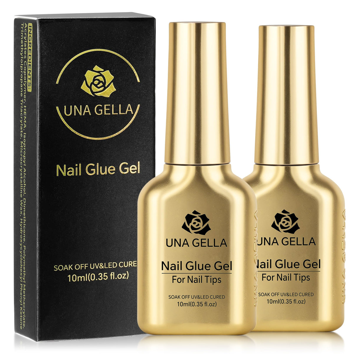 UNA GELLA 6-in-1 nail glue bottle ready for precise application and strong adhesion.