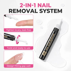 UNA GELLA acetone-free formula for gentle, odorless removal.