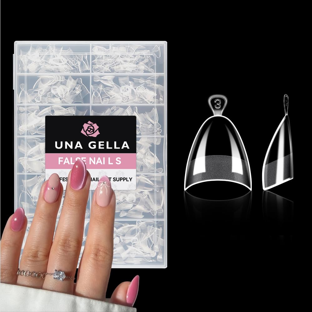 UNA GELLA almond-shape short nail tips for quick extensions