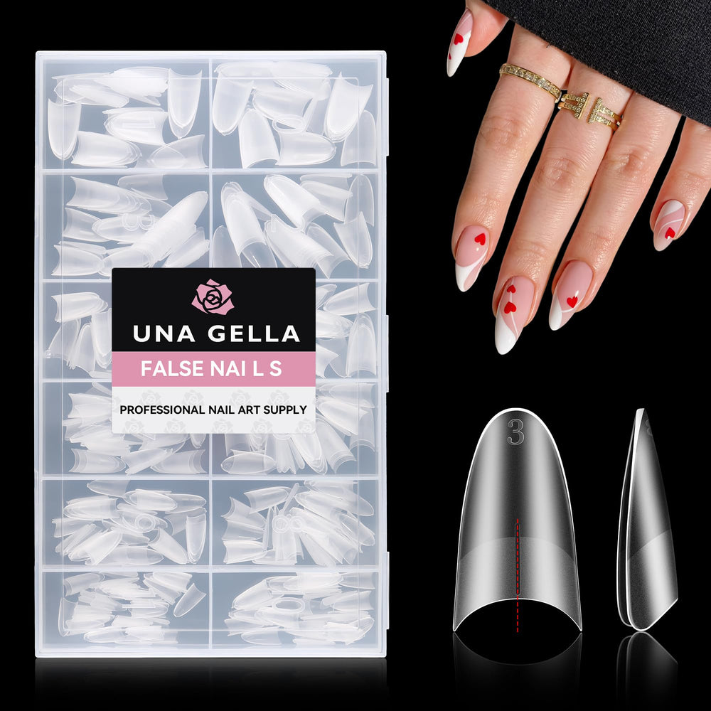 UNA GELLA Almond Tips double-side matte outer wall for easy polish and long-lasting shine