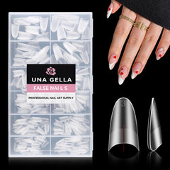 UNA GELLA Almond Tips double-side matte outer wall for easy polish and long-lasting shine