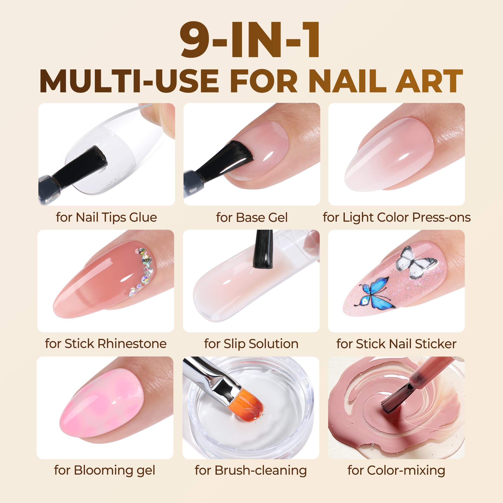 Base coat and blooming art options shown with UNA GELLA