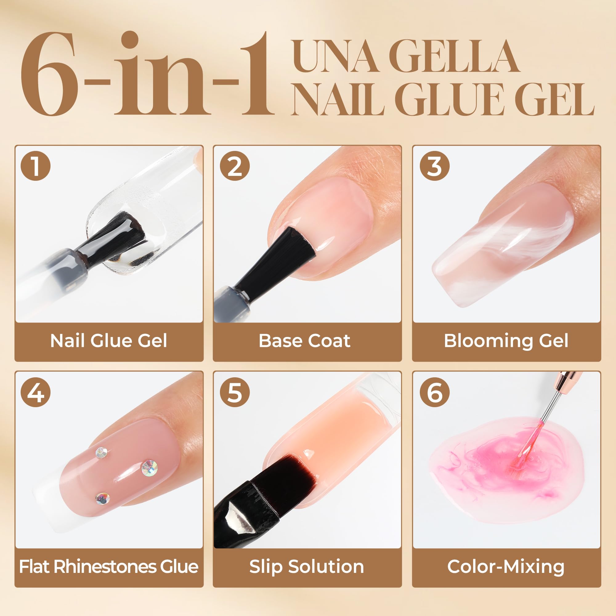 UNA GELLA base gel layer forming a smooth foundation.