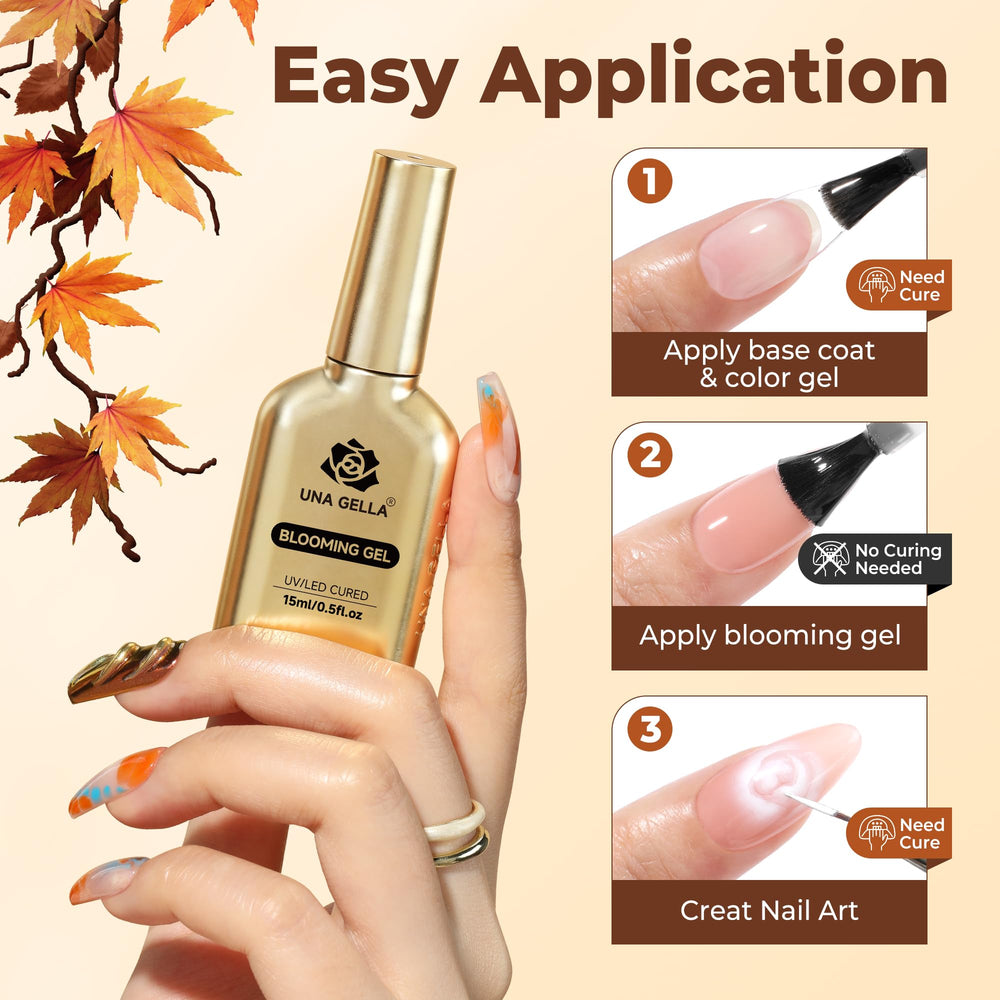 UNA GELLA Blooming Gel permite aplicación fácil para principiantes.