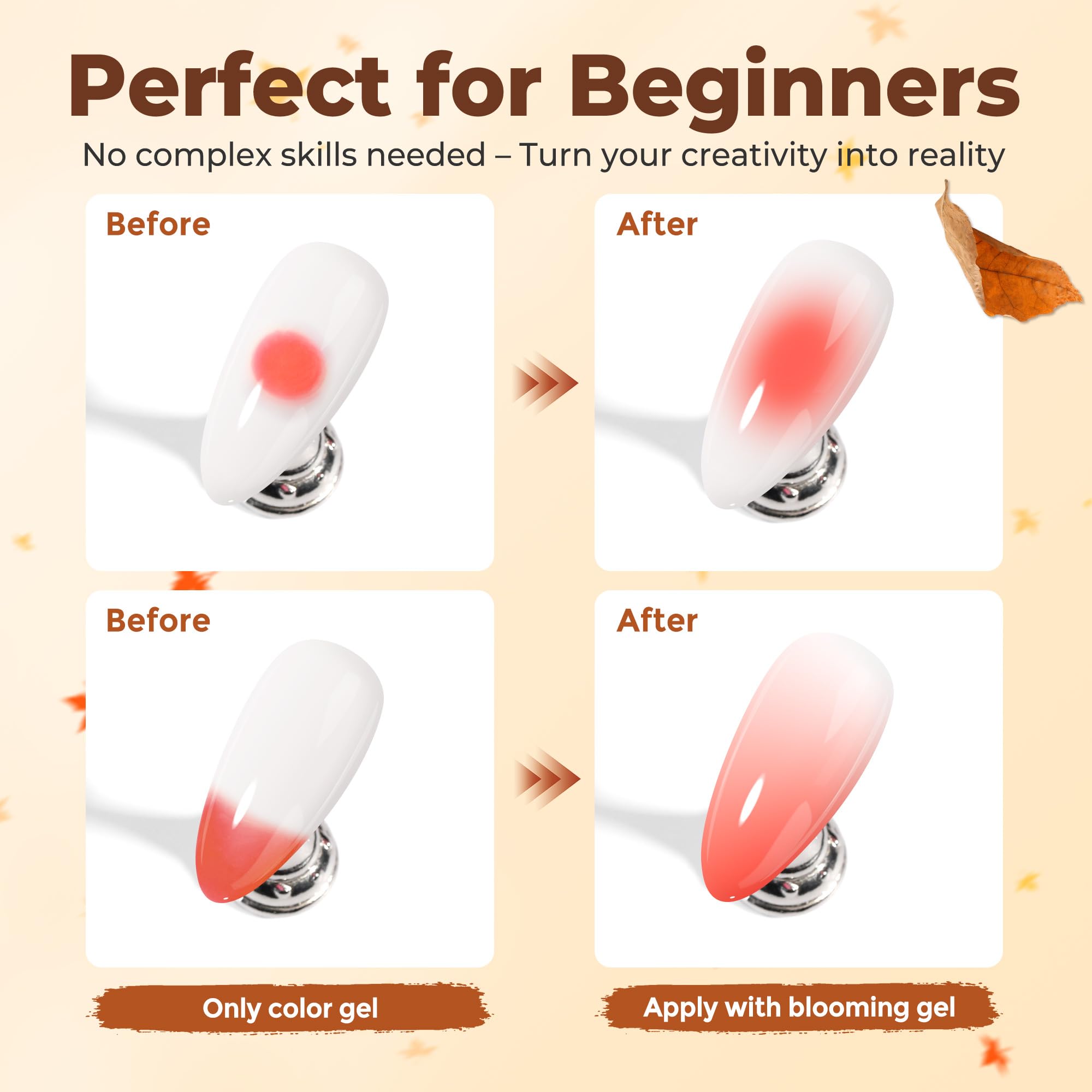 UNA GELLA Blooming Gel ofrece efecto teñido para degradados atractivos.