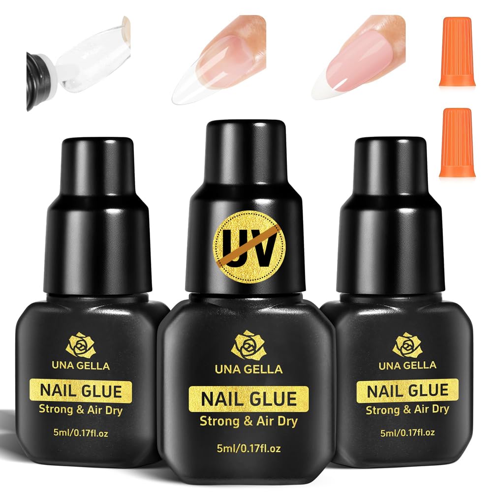UNA GELLA: botella de adhesivo para uñas prensadas con adherencia fuerte para fijar uñas