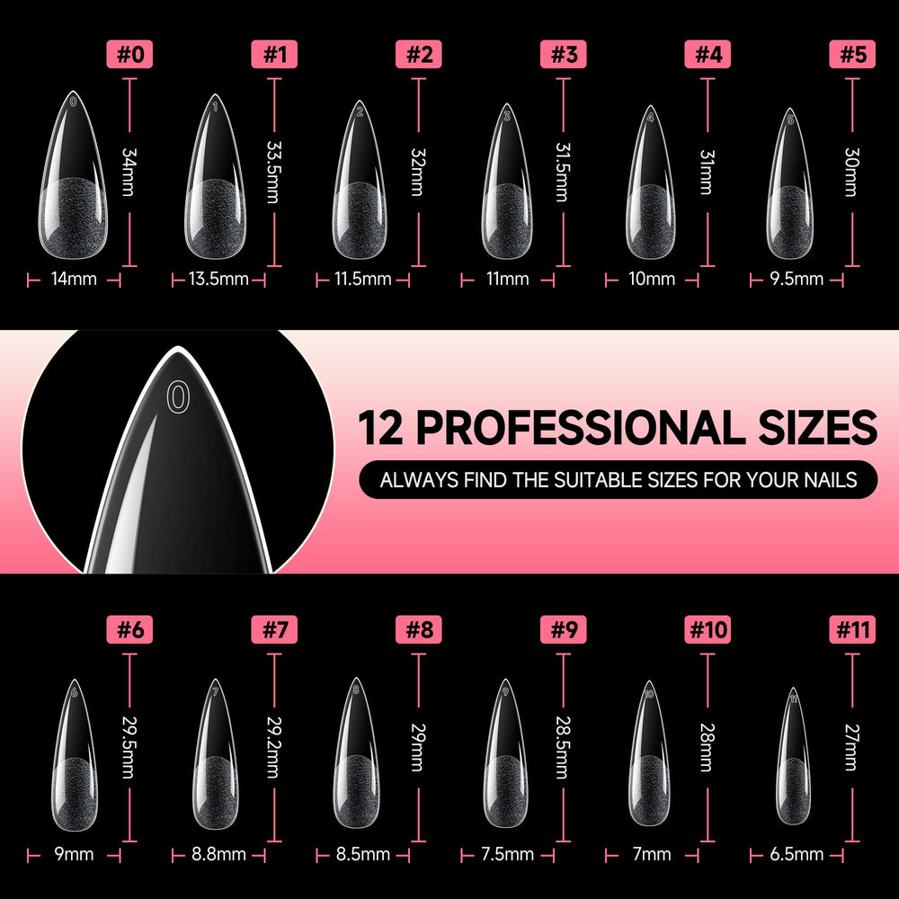 UNA GELLA pre-buffed tips prevent bubbles during application.
